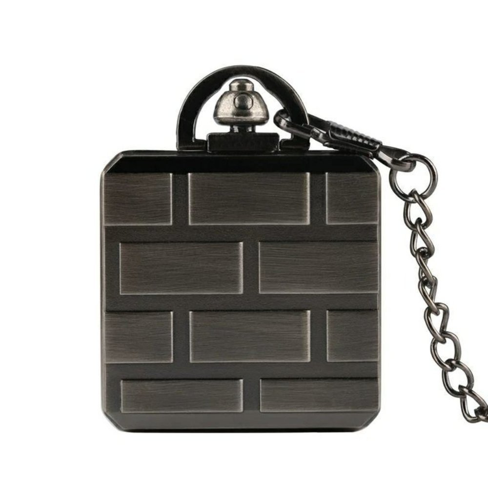 Mario Mystery Block Pocket Watch NEW Gift Nintendo Gamer Vintage Silver Classic - Picture 5 of 6